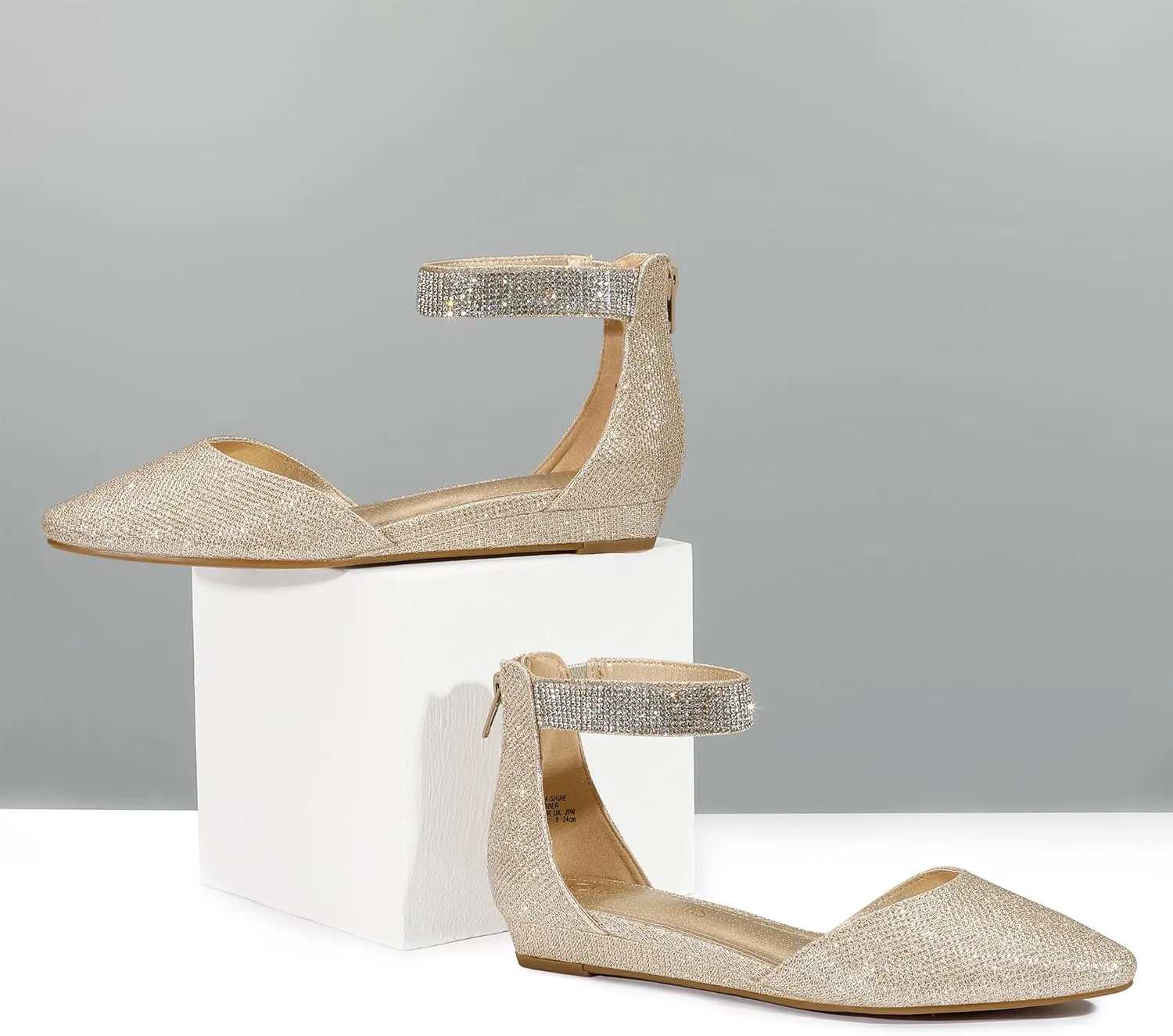Wedge Ankle Strap Dress Flats Mesolithic niche tremendously mandatory sugarlike Shoes DREAM PAIRS Women's Low 