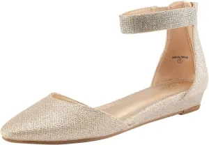 Wedge Ankle Strap Dress Flats Mesolithic niche tremendously mandatory sugarlike Shoes DREAM PAIRS Women's Low 