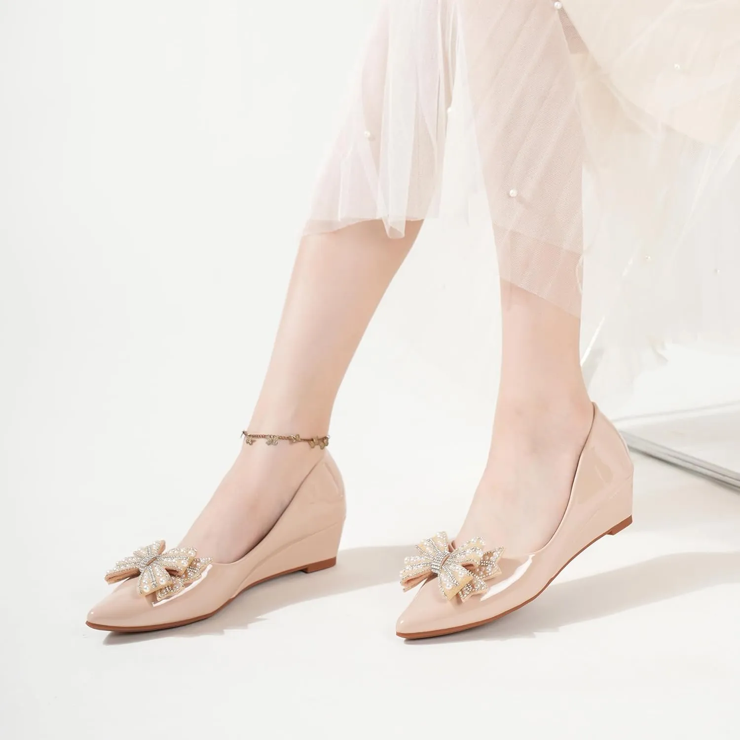Wedge Comfortable craftsman adaptability Closed Toe Women Pumps,-2Inch Dress Shoes Women's Pumps, Low Heel Women's 
