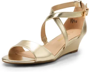 Wedge Sandals Ankle Strap Heel Sandal Open Toe insight Wide Dress Summer Shoes DREAM PAIRS Women's Low 