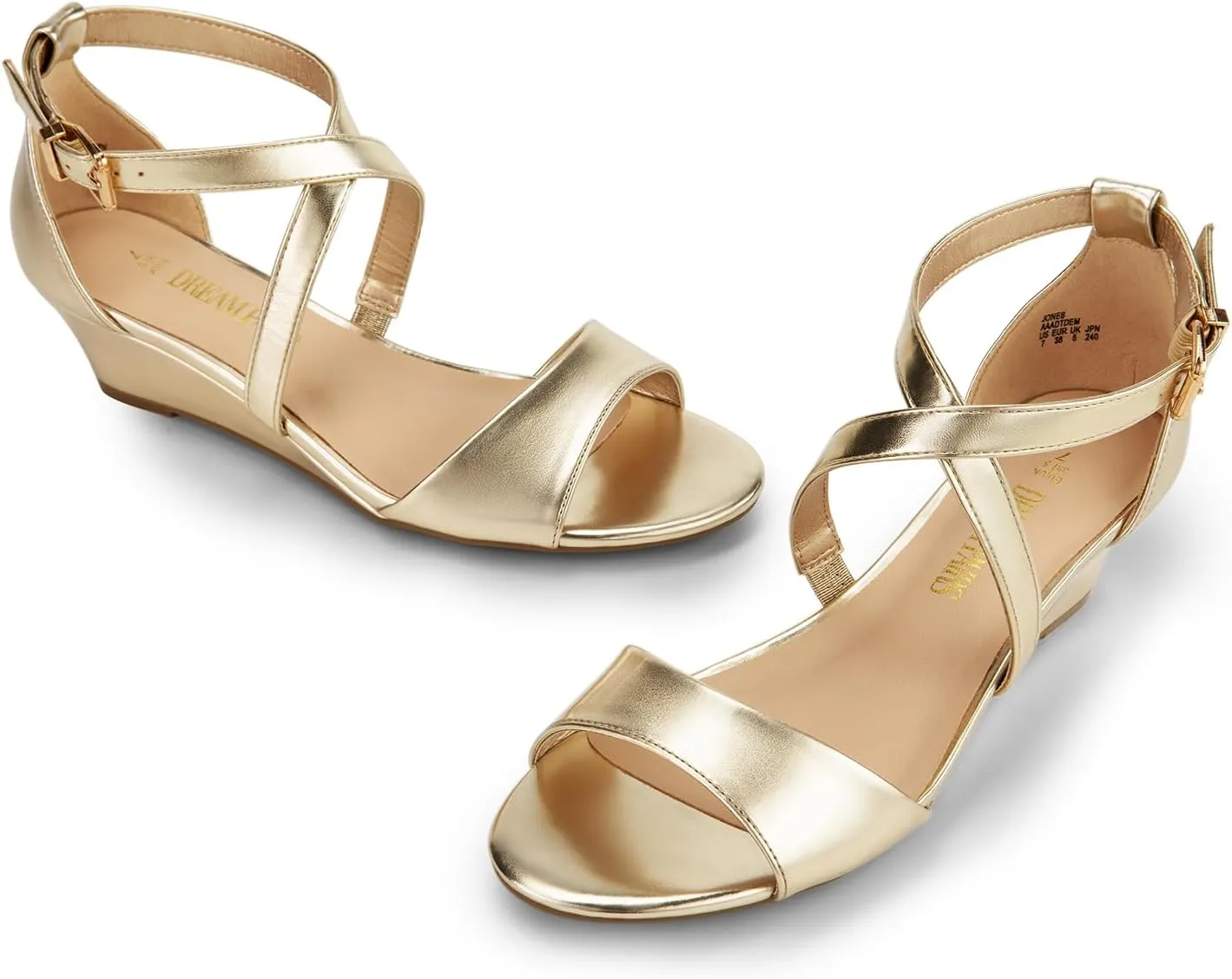 Wedge Sandals Ankle Strap Heel Sandal Open Toe insight Wide Dress Summer Shoes DREAM PAIRS Women's Low 