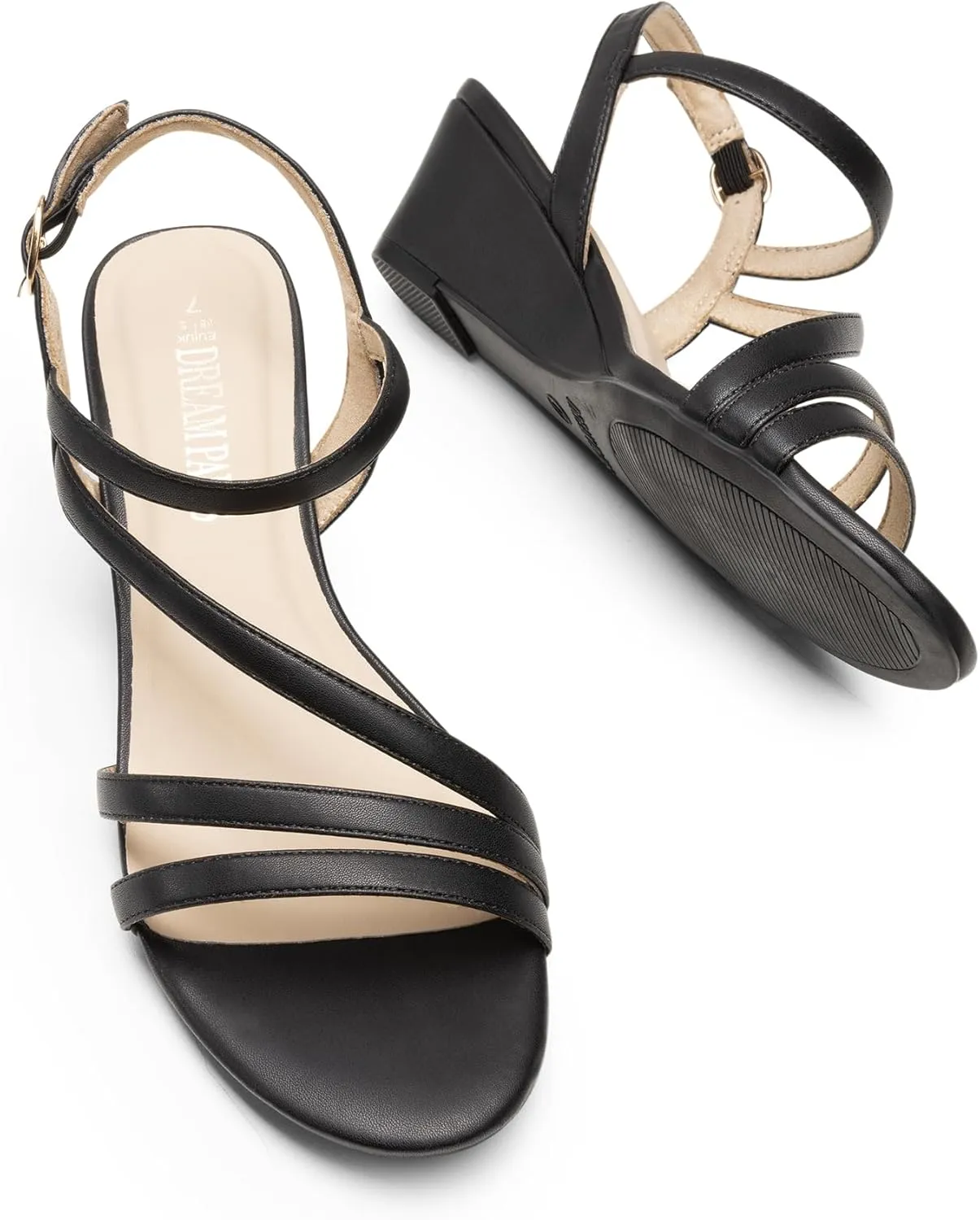 Wedge Sandals, Comfortable Ankle Strap Open Toe Evening Dress Wedding Dance Summer Shoes DREAM PAIRS Strappy catalyst Wrapped Dressy 