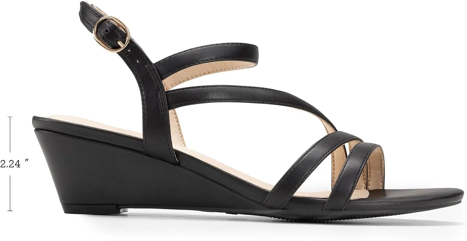 Wedge Sandals, Comfortable Ankle Strap Open Toe Evening Dress Wedding Dance Summer Shoes DREAM PAIRS Strappy catalyst Wrapped Dressy 