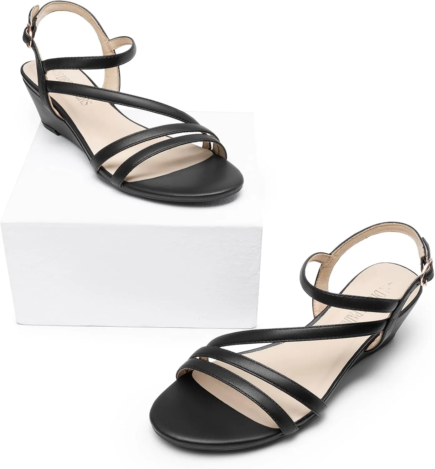 Wedge Sandals, Comfortable Ankle Strap Open Toe Evening Dress Wedding Dance Summer Shoes DREAM PAIRS Strappy catalyst Wrapped Dressy 