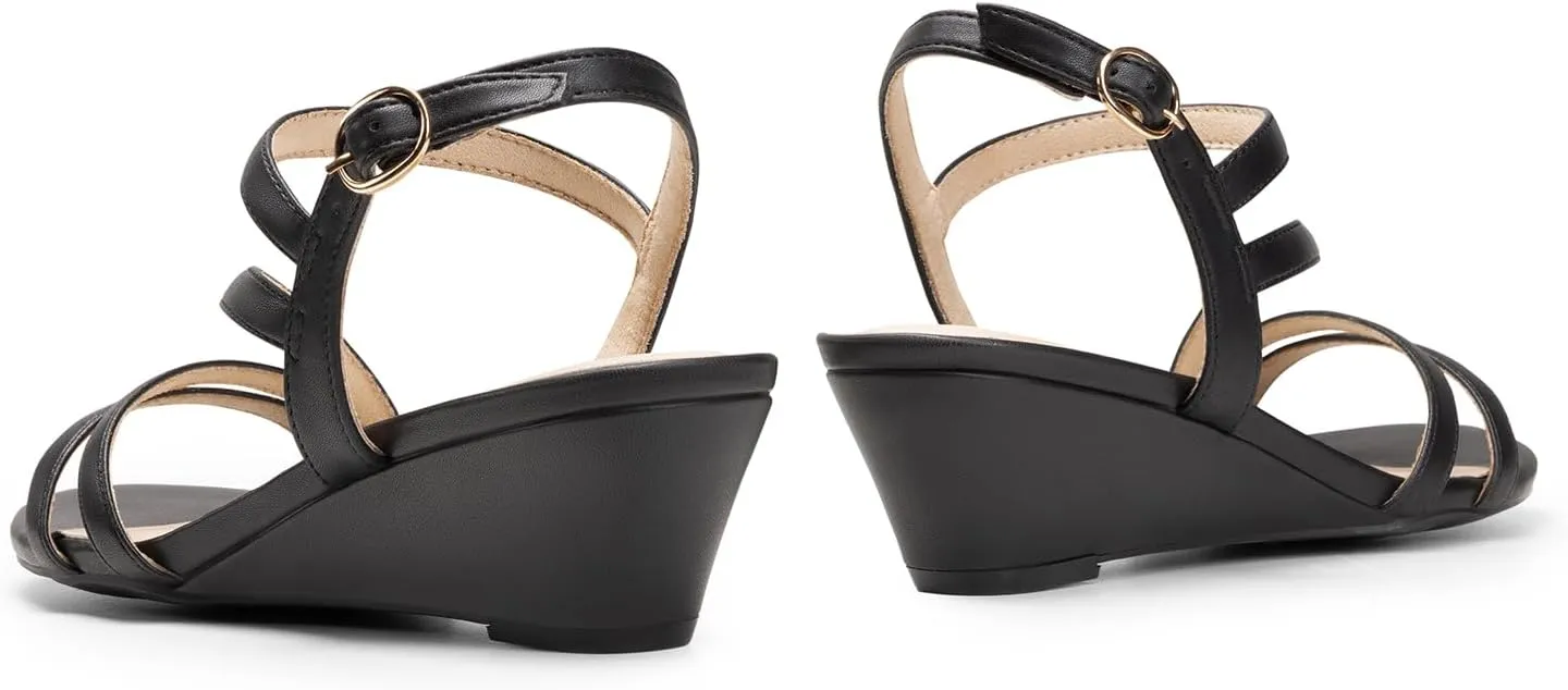 Wedge Sandals, Comfortable Ankle Strap Open Toe Evening Dress Wedding Dance Summer Shoes DREAM PAIRS Strappy catalyst Wrapped Dressy 