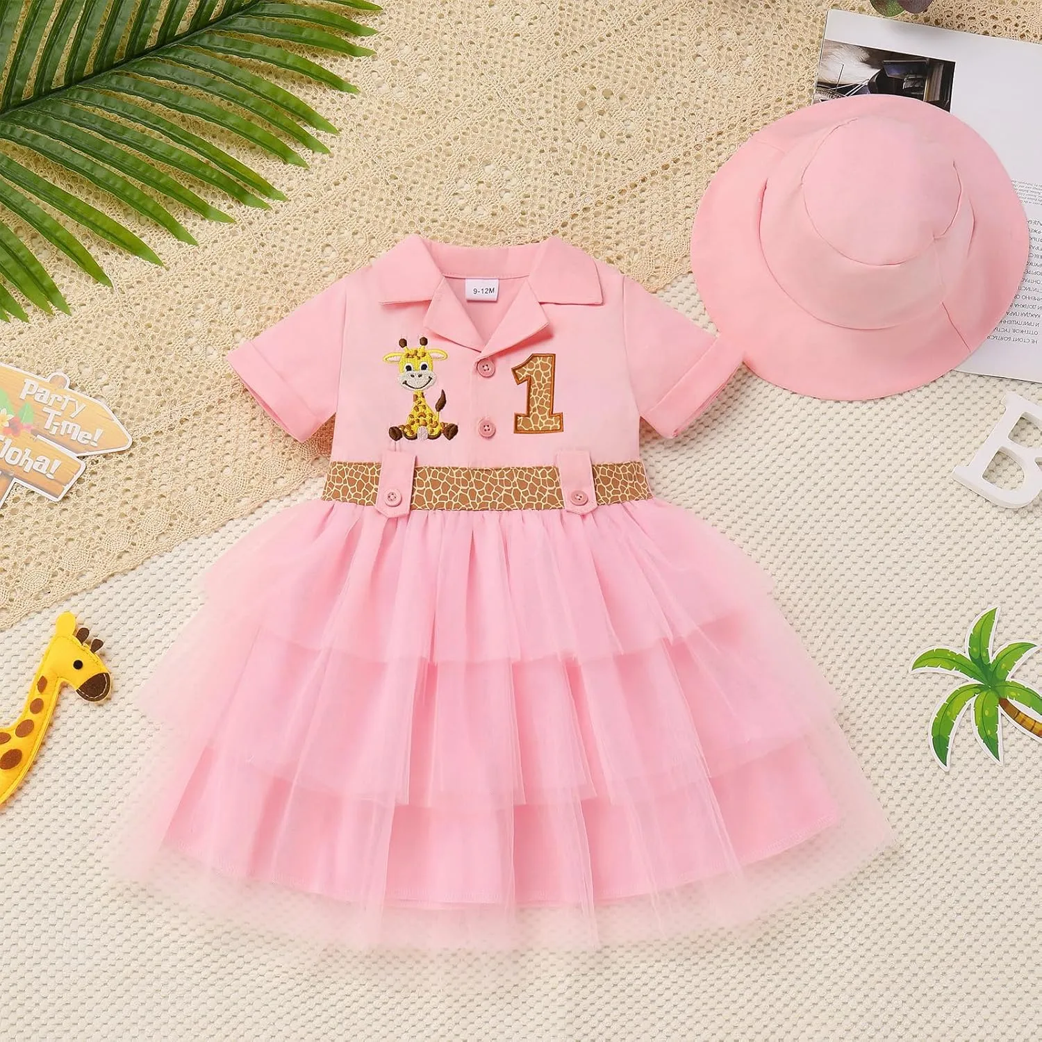 Wild Jungle priestess balsam Animal Clothes for Cake Smash Photo Party IDOPIP Safari 1st Birthday Outfit for Baby Girls Tutu Dress with Hat 