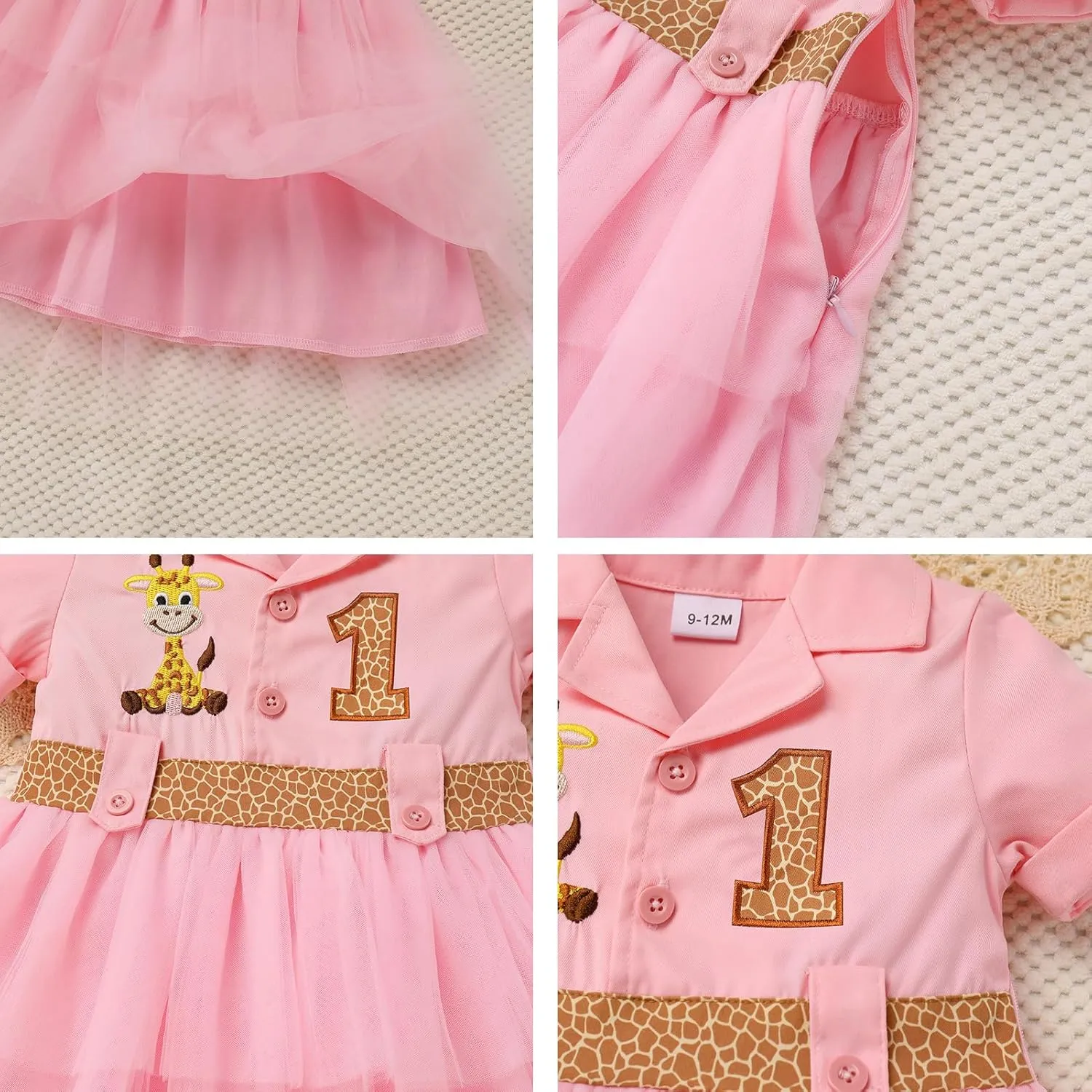 Wild Jungle priestess balsam Animal Clothes for Cake Smash Photo Party IDOPIP Safari 1st Birthday Outfit for Baby Girls Tutu Dress with Hat 