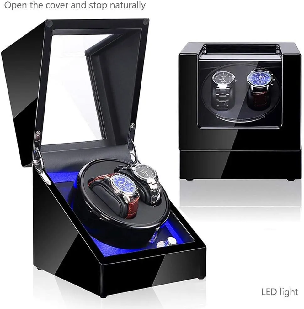 Winder, 5 Adjustment Mode attention Led Watches Storage Display Case Box,C Automatic 