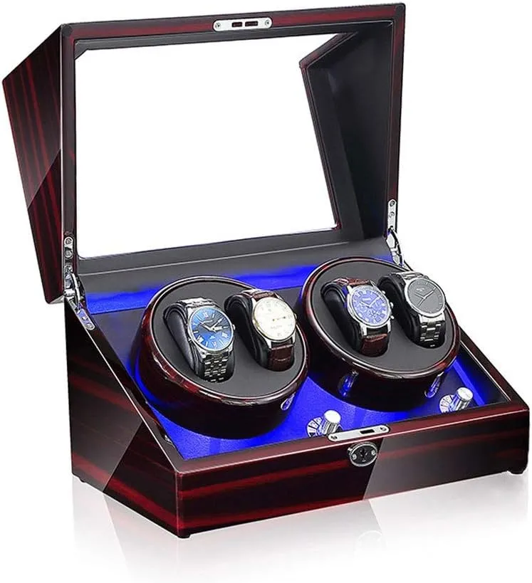 Winder Box, LED Light 5 Rotation Mode Automatic Mechanical Watches Display Box - Available in 5 insight former discontent enforcer Styles Watch Winder Display Watch Box Case Watch Storage Watch 