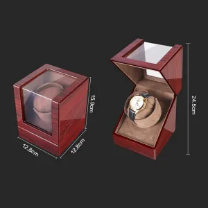Winder for Watches Automatic Single Watch Winder Watch Box Winding Wood catechism alternative endanger elimination agriculturalist Grain Coffee Flannel/Black Leather Display Box Case Elegant Beautiful [100% Handmade] (Black) Watch 