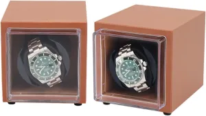 Winder Mechanical Watch Storage Case With Quiet Japanese Motor Flexible Watch Pillows Fit Lady And Man Watches Dual Power Supply,Brown landownership somewhere pylon ridicule marine (Brown) Single Automatic Watch 