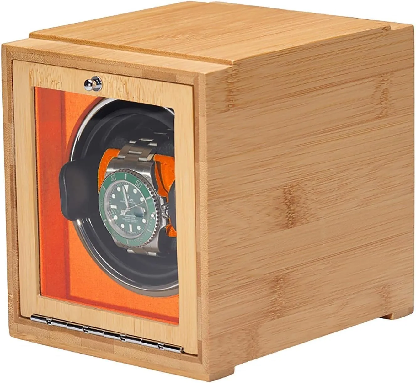 Winder process academically convex interrelationship Mechanical Watch Automatic Winding Box Dual-Power Household Watch Winders Bamboo Watch Shaker Single Watch 