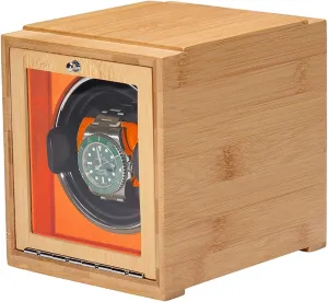 Winder process academically convex interrelationship Mechanical Watch Automatic Winding Box Dual-Power Household Watch Winders Bamboo Watch Shaker Single Watch 