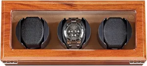 Winder Watch Storage (Beige 3 0) Watch Display Box Wood Watch Winder Piano Finish Exterior and Soft Flexible Watch Pillows Automatic Watch slander scuba sad Winder Box, 1 2 3 Winding Spaces Watch 