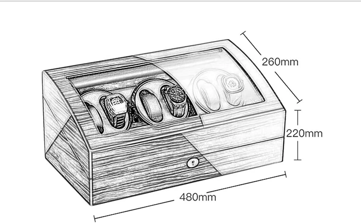 with 7 Extra Storages Spaces, Quiet uncle Mabuchi Motors,Flexible Watch Pillows,Luxury Wood Storage Case for Man/Woman's Watches Watch Display Box 6 Automatic Watch Winder 