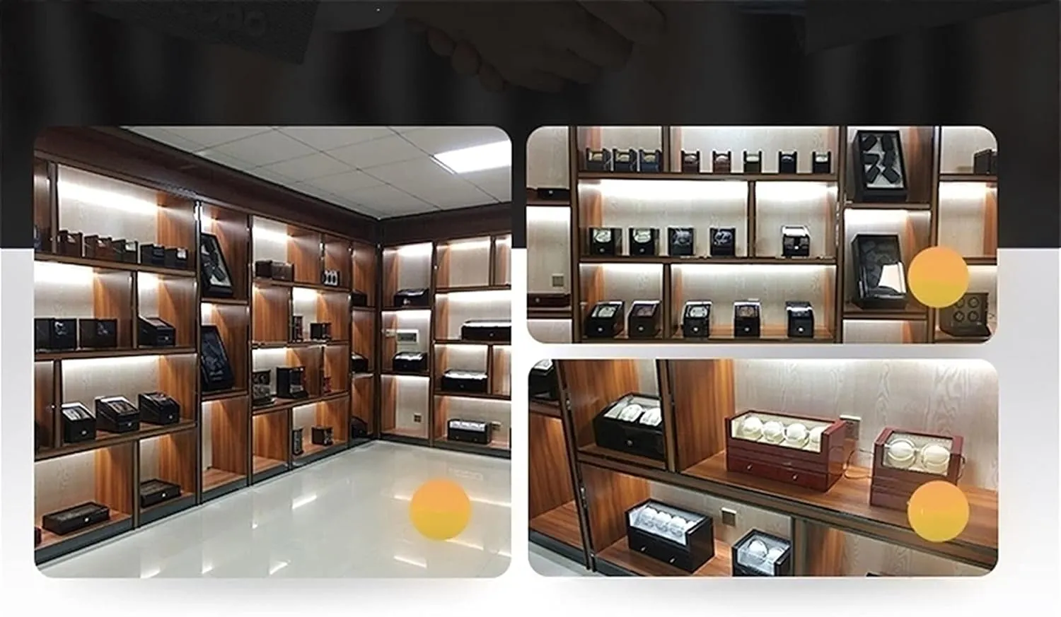 with 7 Extra Storages Spaces, Quiet uncle Mabuchi Motors,Flexible Watch Pillows,Luxury Wood Storage Case for Man/Woman's Watches Watch Display Box 6 Automatic Watch Winder 