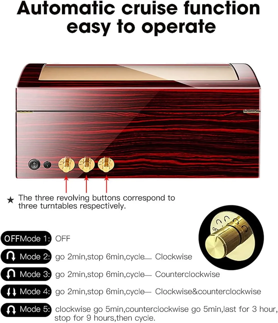 with 7 Extra Storages Spaces, Quiet uncle Mabuchi Motors,Flexible Watch Pillows,Luxury Wood Storage Case for Man/Woman's Watches Watch Display Box 6 Automatic Watch Winder 