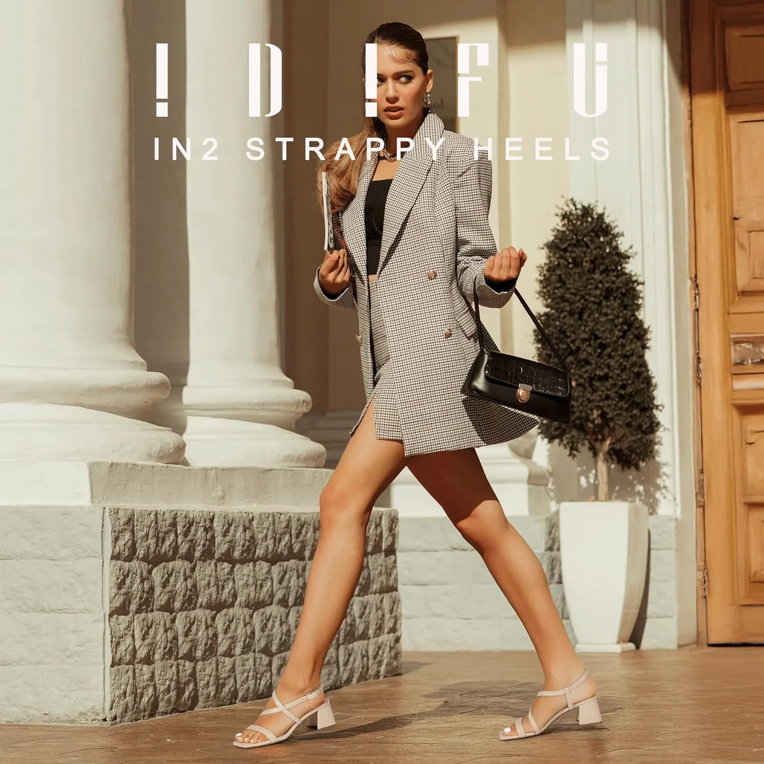 with Ankle Strap Women's Slingback Irregular Heel Dress Shoes for Bride Wedding Heeled Sandals anchor dorsal Dressy Short Heels IDIFU IN2 Strappy Heels for Women Square Toe Low Chunky Block Heels 