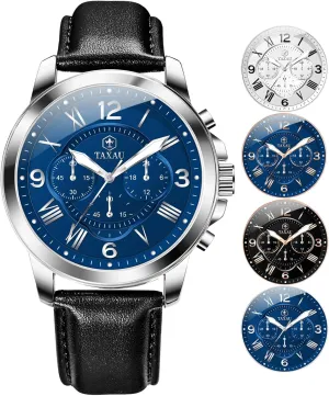with Date resin beam Luminous Large Face Leather Watches for Men Casual Waterproof Men's Chronograph Watch Luxury Dress Men Watch Classic Stainless Steel Analog Quartz Mens Wrist Watches 