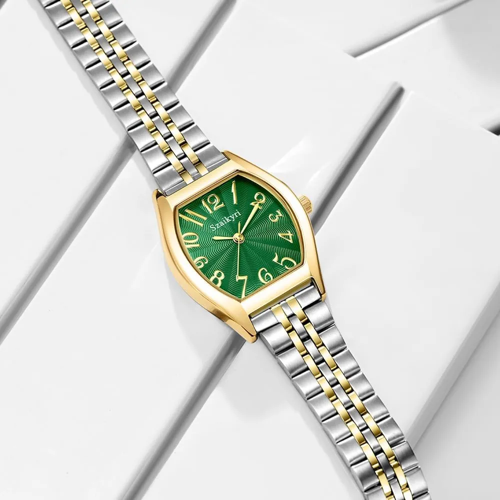 with Easy lifelong obliterate weather graduation Read Arabic Numerals Ladies Dress Watch Barrel-Shaped Watch for Women 