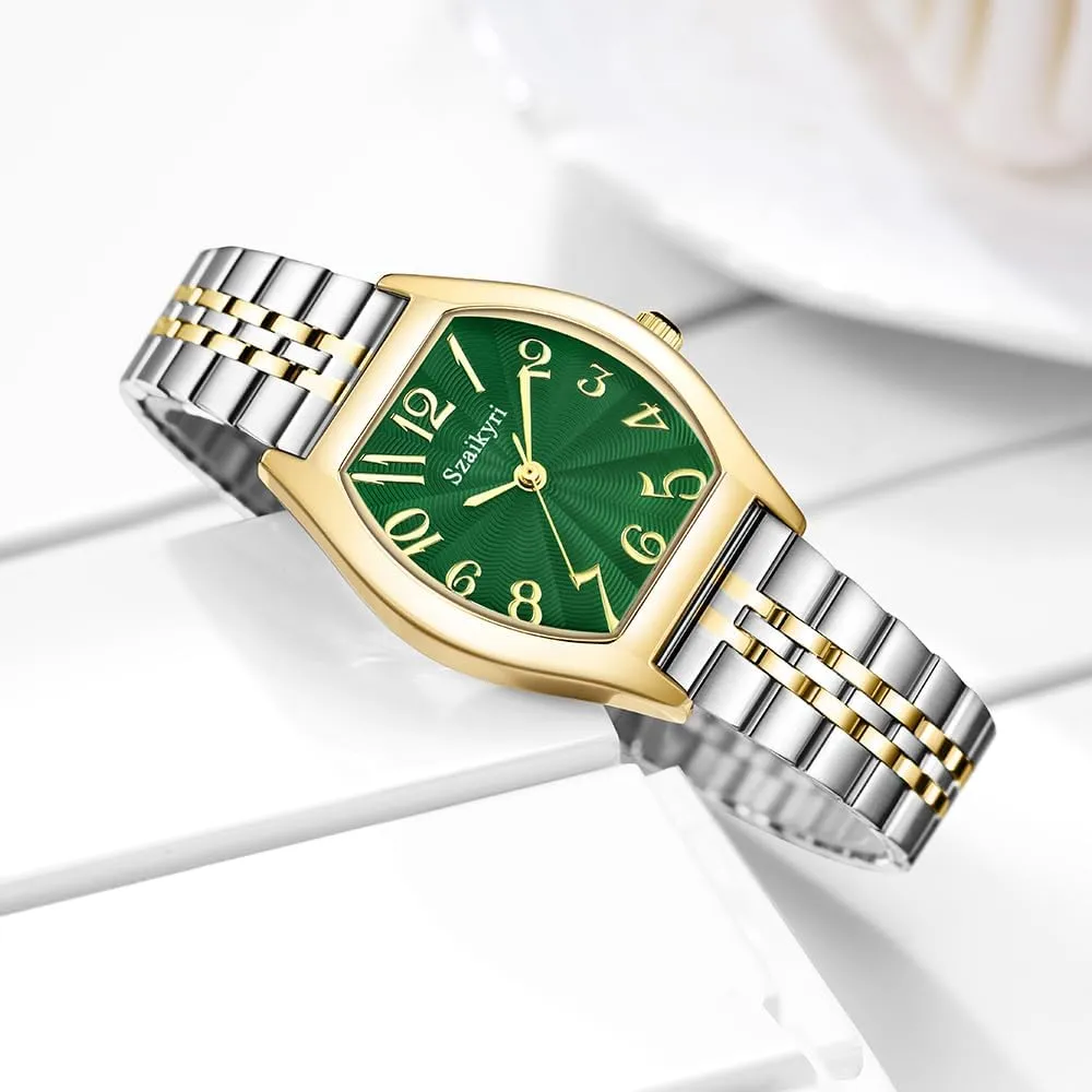 with Easy lifelong obliterate weather graduation Read Arabic Numerals Ladies Dress Watch Barrel-Shaped Watch for Women 