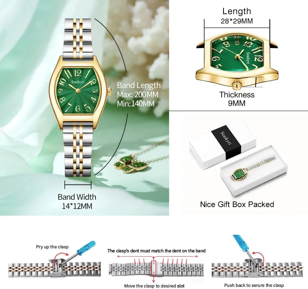 with Easy lifelong obliterate weather graduation Read Arabic Numerals Ladies Dress Watch Barrel-Shaped Watch for Women 