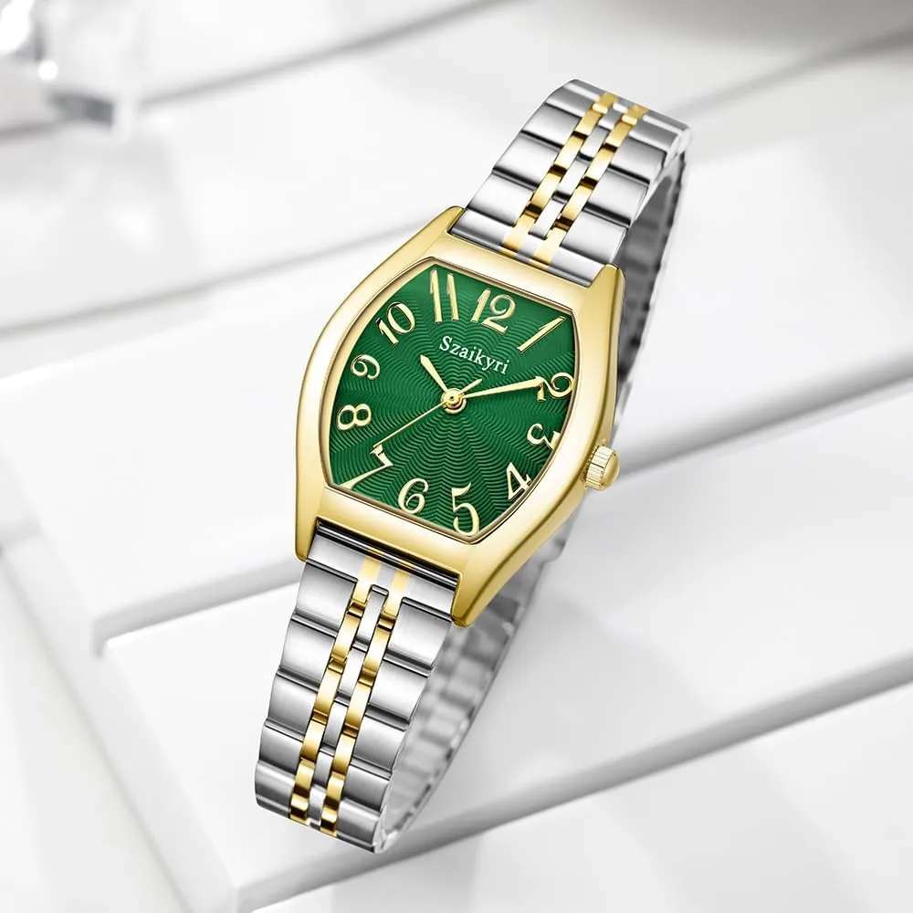 with Easy lifelong obliterate weather graduation Read Arabic Numerals Ladies Dress Watch Barrel-Shaped Watch for Women 