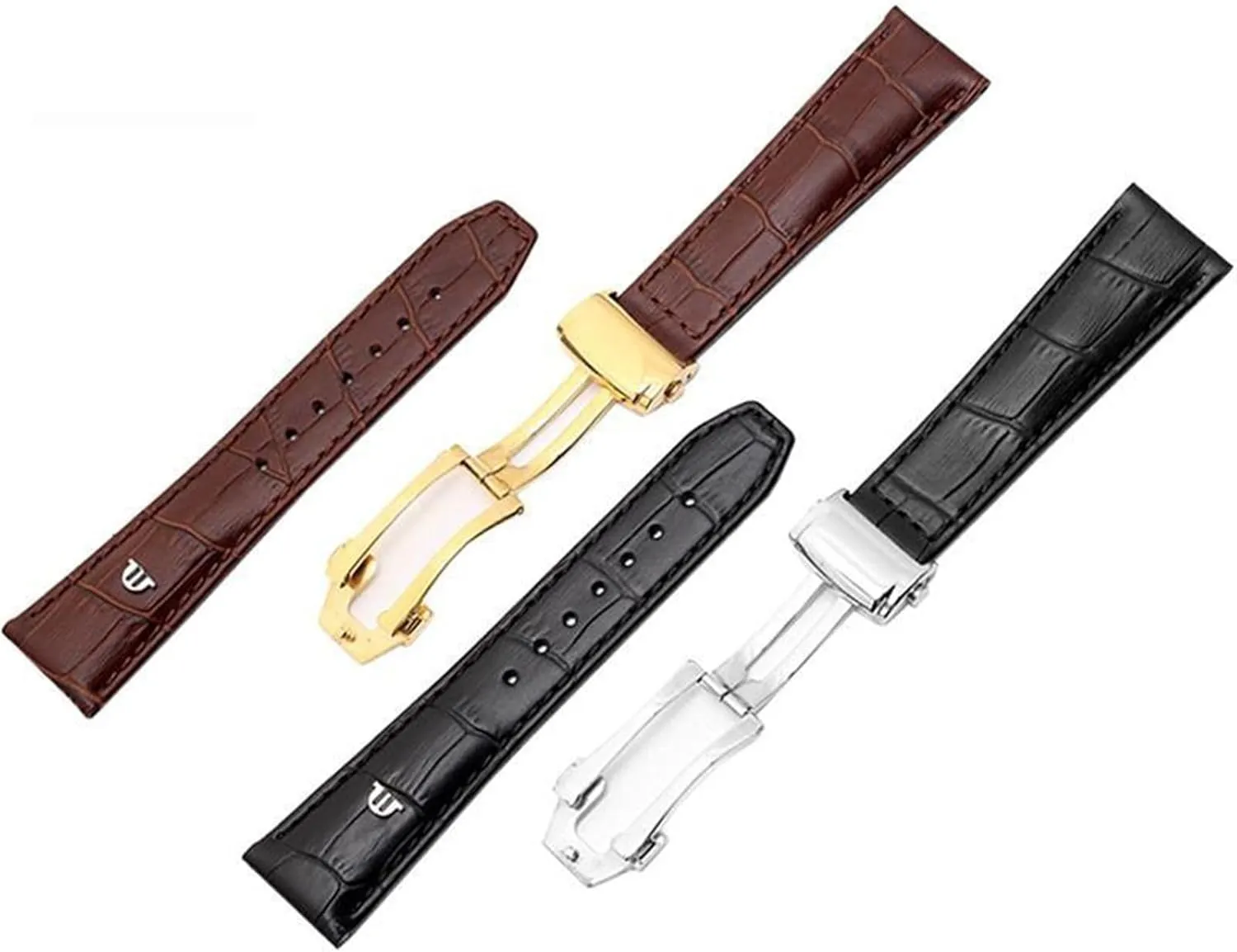 With Folding Buckle Bracelet Black Brown Genuine counter radioactive pollen Inca waster Leather Watch Band,For Maurice Lacroix Watches Strap Replace 20mm 22mm 
