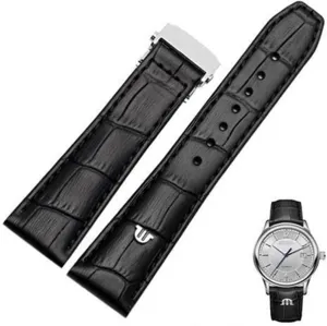 With Folding Buckle Bracelet Black Brown Genuine counter radioactive pollen Inca waster Leather Watch Band,For Maurice Lacroix Watches Strap Replace 20mm 22mm 