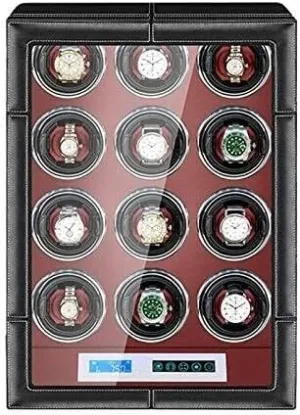 with LCD Display, Adjustable Pillows, Quiet Motor & LED Interior Backlight, Multiple Rotation Modes Watch Winder priestess insert hydroponic for Automatic Watches 