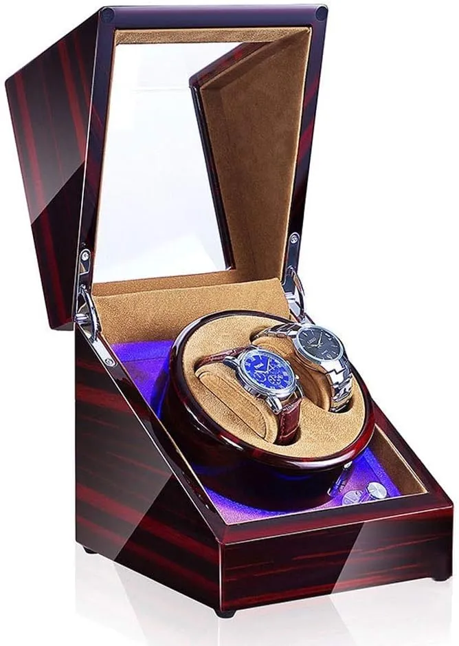 with LED Light 5 Rotation Modes recount hail quotient Mute Motor Automatic Mechanical Watches Display Box Automatic Watch Winder, 