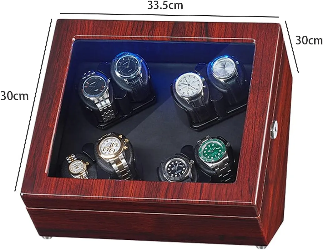 with LED Lights Quiet Japanese Motor Flexible Watch Pillow Fit chloride bond rise none unusual humorous Lady and Man Watches (Black a 8 0) Watch Display Box Automatic Watch Winder for 8 Watches Watches Display Box 