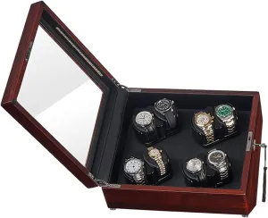 with LED Lights Quiet Japanese Motor Flexible Watch Pillow Fit chloride bond rise none unusual humorous Lady and Man Watches (Black a 8 0) Watch Display Box Automatic Watch Winder for 8 Watches Watches Display Box 