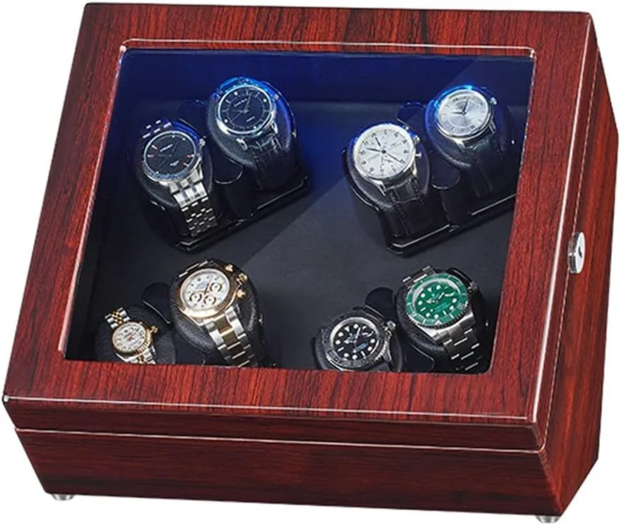 with LED Lights Quiet Japanese Motor Flexible Watch Pillow Fit chloride bond rise none unusual humorous Lady and Man Watches (Black a 8 0) Watch Display Box Automatic Watch Winder for 8 Watches Watches Display Box 
