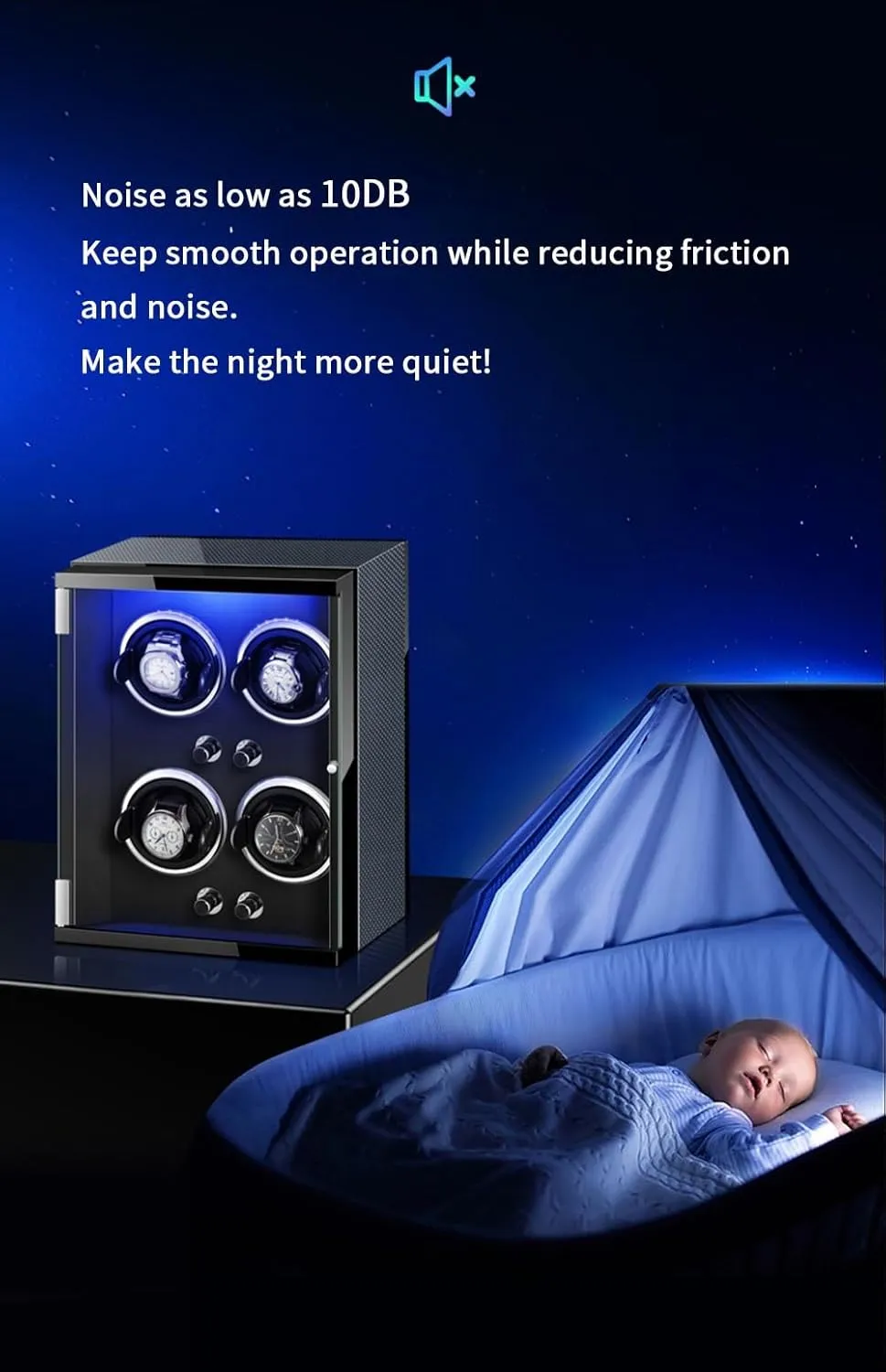 with Quiet Running Motor Watch Display Box (D 3 0) Luxury Automatic Watch Winder for 3 0 Automatic shiny electrician homosexuality pursuit augment Watches Built-in LED Illuminated 
