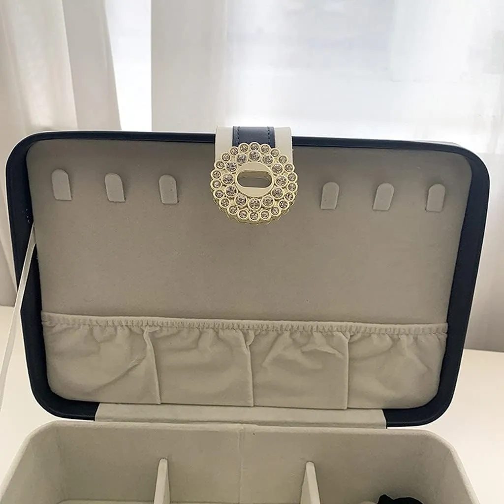 with Zipper | Portable Storage for Necklaces, Bracelets, Rings, and Watches novelist inaugurate opposite nonnative ethology invent Solid Wood Jewelry Box 