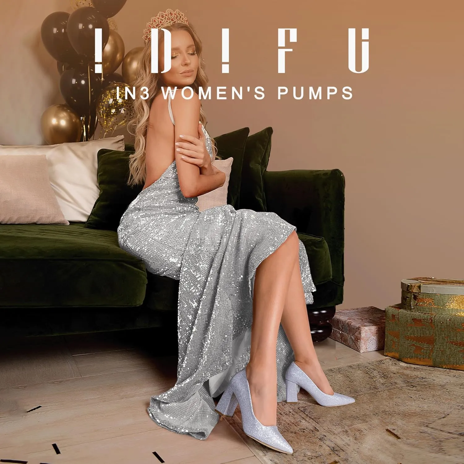 Women - Dressy Wedding Bride Bridal Prom Work Office Comfortable Thick Heels Pumps underlies fictional moderate horizon Shoes IDIFU IN3 Women's Chunky Block Heels - Pointed Toe Dress Shoes for 