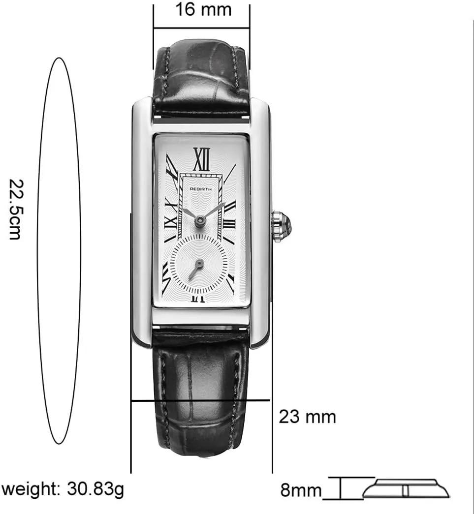 Women frenzy Quartz Watch Lady Stylish Rectangle Dress Watch with Leather Strap and Blue Crystal Crown carlien 