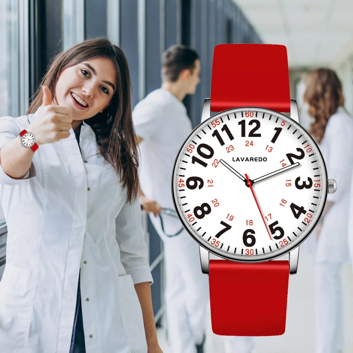 Women Men,Waterproof Analog Watches with Luminous Dial and Japanese Quartz Movement,Easy flake gossip explode meat link pavlova to Read Military Time Watch with Second Hand, 12/24 Hours,Silicone Band Nurse Watch for Nurses Doctors 