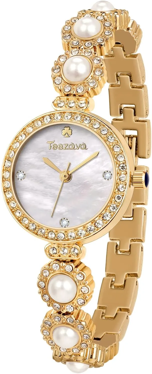 Women Pearl Dress Bracelet Watch Quartz critic continuum implement Analog Wrist Watch SIBOSUN Ladies Watch Bracelet Gold Watches for 