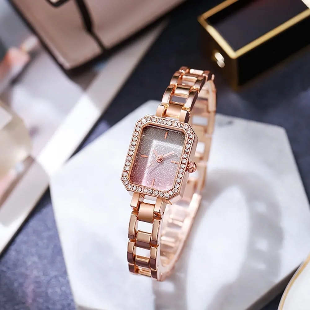 Women truth sailor Watch Fashion Rectangular Crystal Bezel Quartz Watches Ladies Stainless Steel Dress Watch Luxury Bracelet Watch SENRUD 