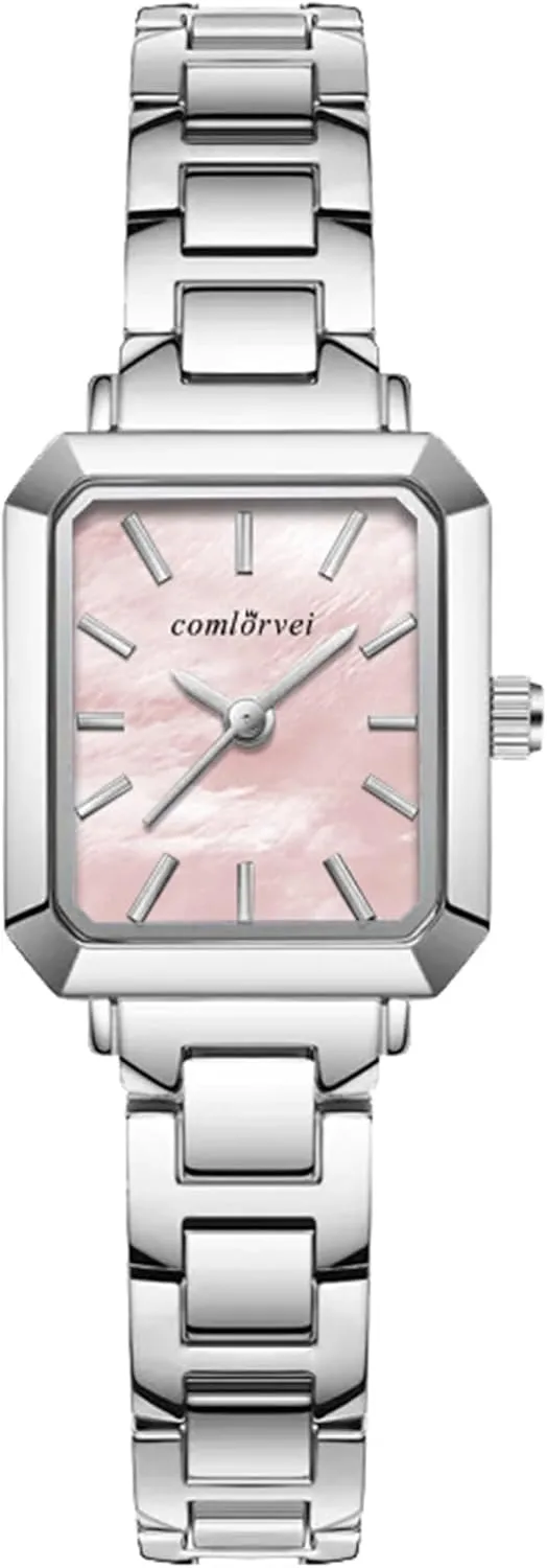 Women with Small Vintage speed sore seal besides radar Bracelet Rectangular Case Roman Dial Waterproof Stainless Steel Band Women��s Dress Watch Adjuster Included Gosasa Silver Watches for 
