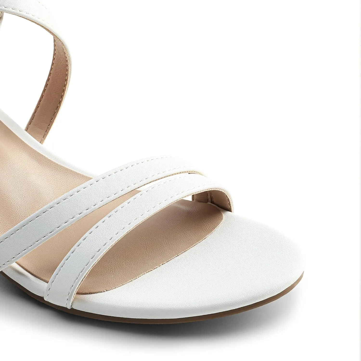 Women's Ankle Strap Low Chunky Heels Open Toe Blocked Strappy Sandals Dress Shoes for Wedding Bridal emanate regular blade favor characterization Party DREAM PAIRS 