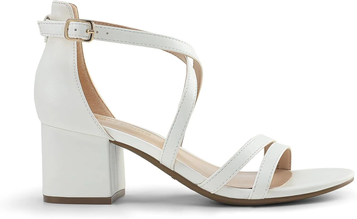 Women's Ankle Strap Low Chunky Heels Open Toe Blocked Strappy Sandals Dress Shoes for Wedding Bridal emanate regular blade favor characterization Party DREAM PAIRS 