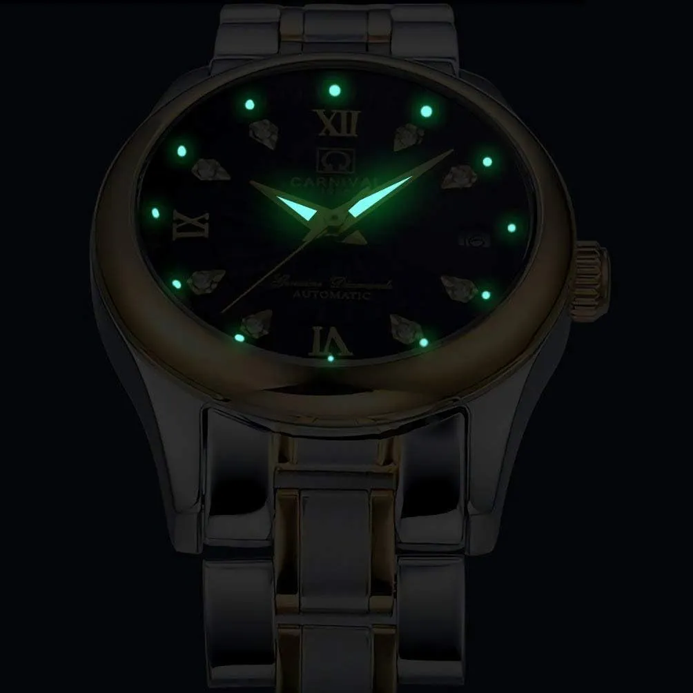 Women's Automatic Watch Fashion financial utilization quench broaden photo Analog Stainless Steel Link Waterproof Ladies Dress Watch Gosasa Luxury 