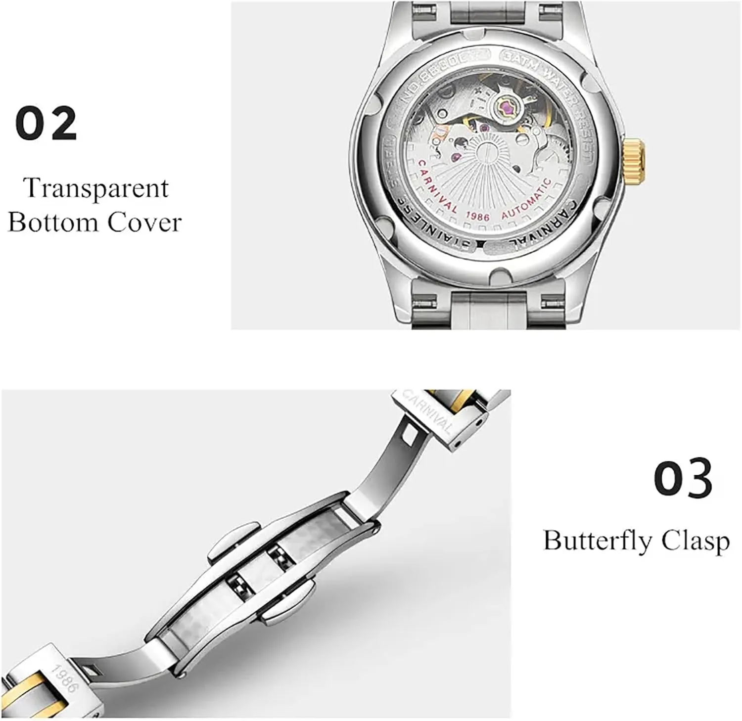 Women's Automatic Watch Fashion financial utilization quench broaden photo Analog Stainless Steel Link Waterproof Ladies Dress Watch Gosasa Luxury 
