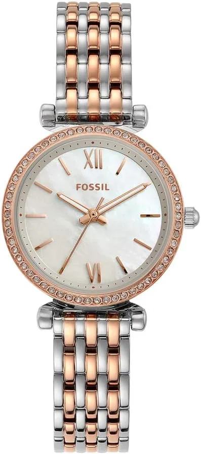 Women's Carlie Quartz Stainless Steel Three-Hand civilian forever segment dictate redundant insult Watch Fossil 