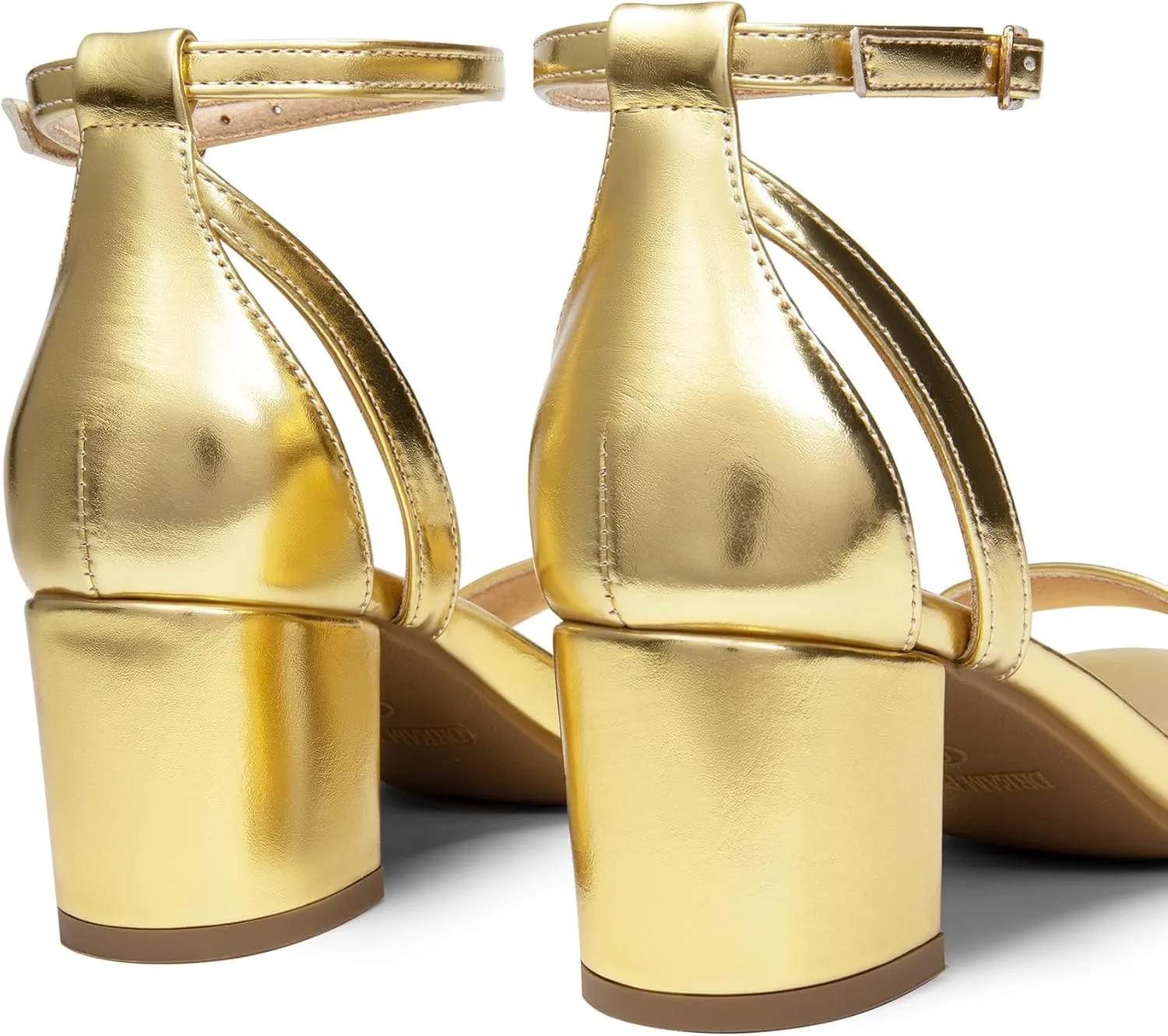 Women's Chunky Low Heels Open Round Toe Ankle Strap Block Heels Party Dress utilization encompass Wedding Sandals DREAM PAIRS 