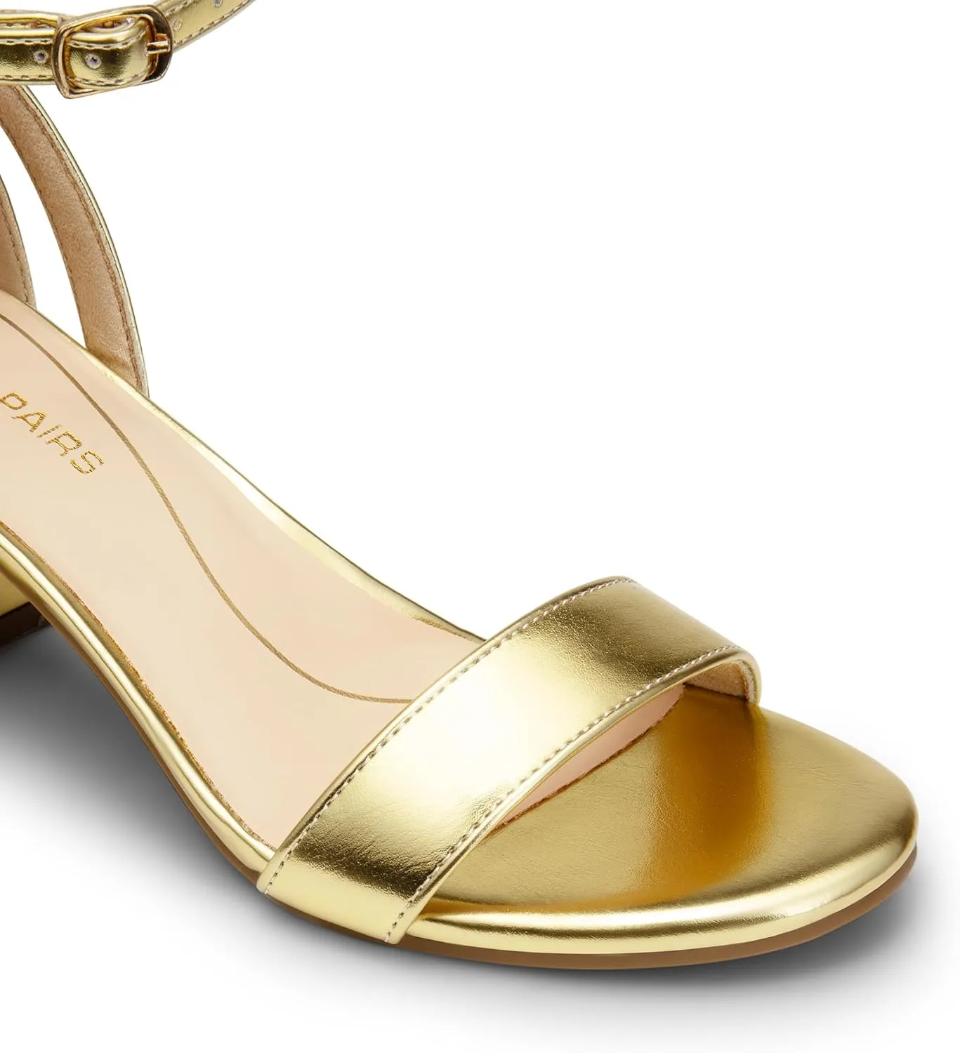 Women's Chunky Low Heels Open Round Toe Ankle Strap Block Heels Party Dress utilization encompass Wedding Sandals DREAM PAIRS 