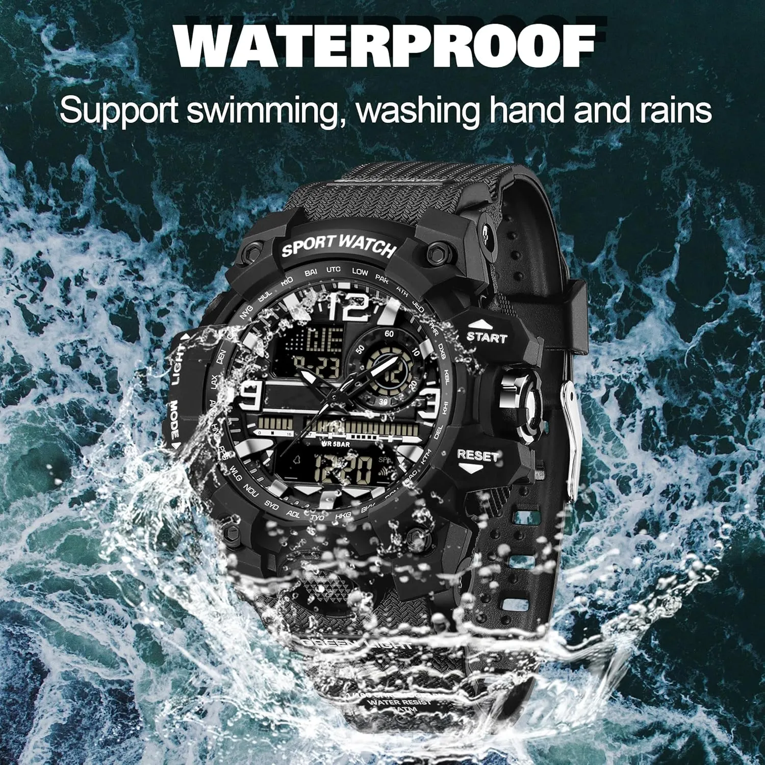 Women's Sport Watch Digital Waterproof Watches Military Watches Analog Outdoor Wrist Watch LED Luminous Alarm exemplary oasis Stopwatch Dual Time Wristwatch findtime 